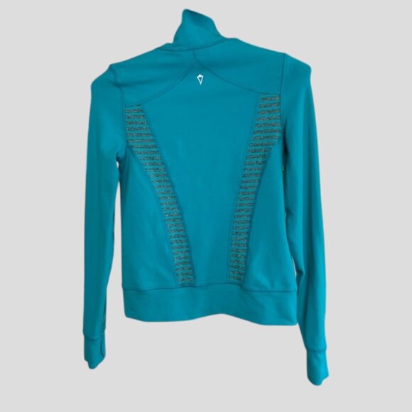 Ivivva By Lululemon Blue & Grey Athletic Stretch Hoodie - Picture 2 of 11